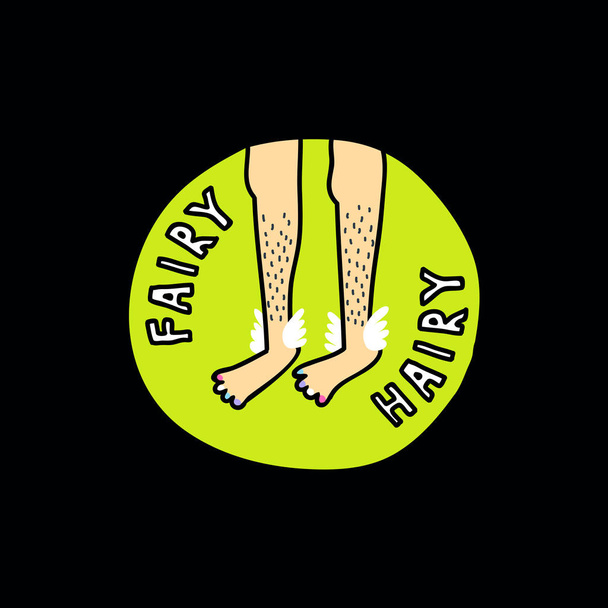 волохаті ноги каракулі наклейка
 - Вектор, зображення