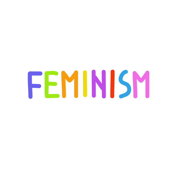 feminizmus betűkkel Szórakozottan firkálgat jel - Vektor, kép