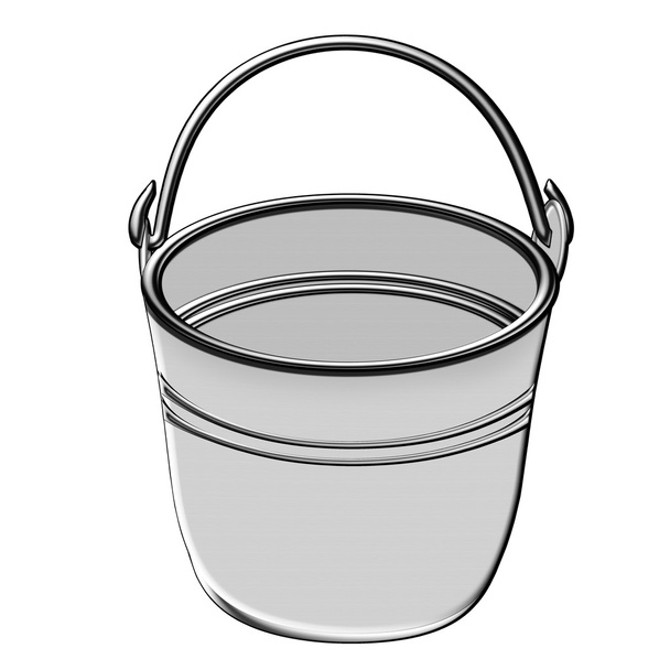 Metal bucket. Illustration. - Φωτογραφία, εικόνα