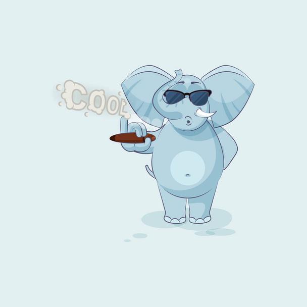 ελέφαντας emoticon αυτοκόλλητο κάπνισμα πούρων - Διάνυσμα, εικόνα