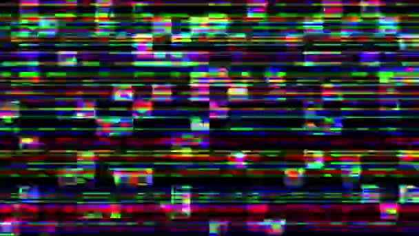 Diseño único Animación digital abstracta Pixel Noise Glitch Error Vídeo Daño. Fondo multicolor con efecto Glitch
 . - Metraje, vídeo