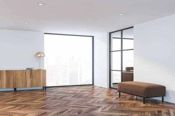 Loft living room with wooden cabinet - Foto, Imagen