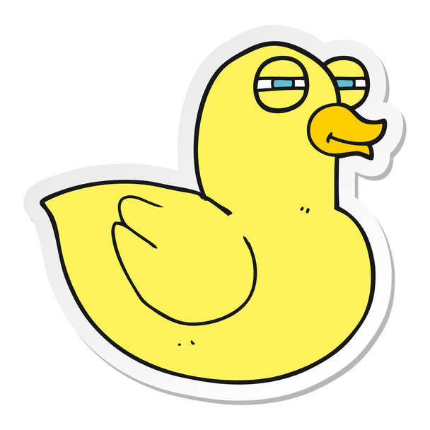 pegatina de un divertido pato de goma de dibujos animados
 - Vector, imagen