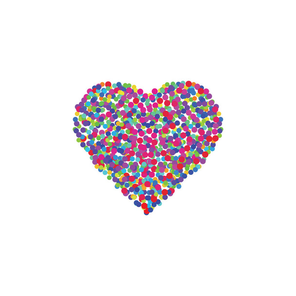 colorful heart love symbol with circles vector - Vector, Imagen