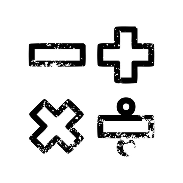 math symbols distressed icon - Vector, Image