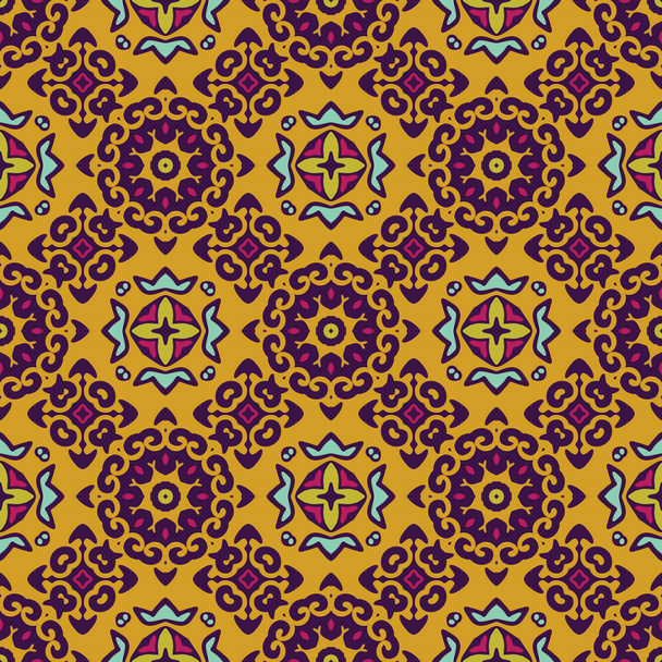 Tribal ethnic vector texture. Seamless geometric summer pattern - Vektör, Görsel