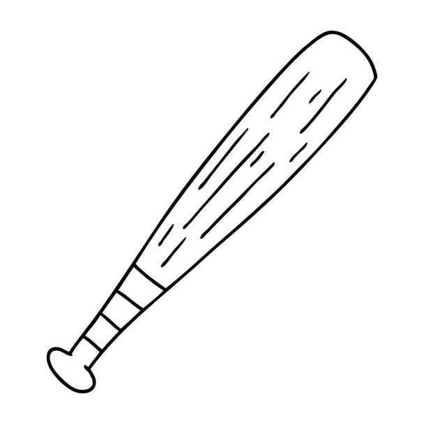 línea dibujada a mano garabato de un bate de béisbol
 - Vector, imagen
