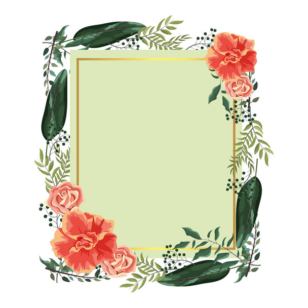 Spring floral frame - Vector, Image