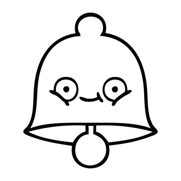 line drawing cartoon of a bell - Vector, Image