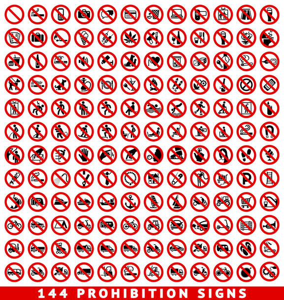 Signos de prohibición, gran conjunto
 - Vector, Imagen