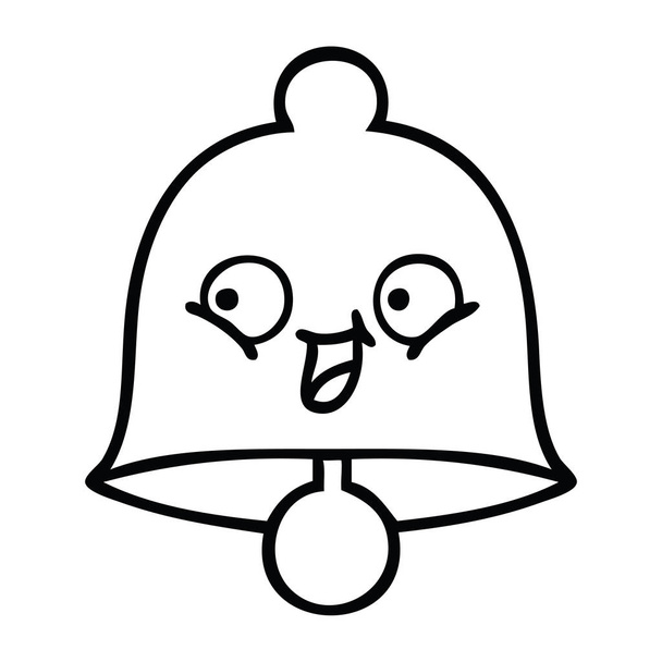 line drawing cartoon of a bell - Vector, Image