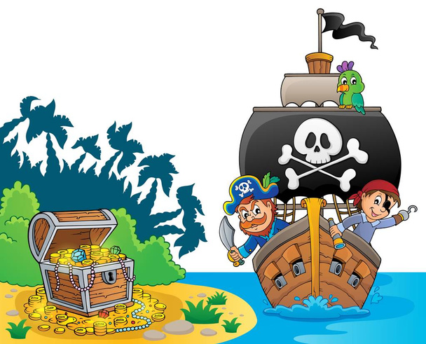 Image with pirate vessel theme 8 - Vector, Imagen