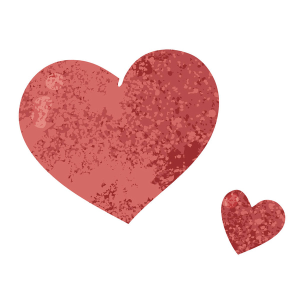 ιδιόμορφο ρετρό εικονογράφησης στυλ καρτούν ροζ καρδιές - Διάνυσμα, εικόνα