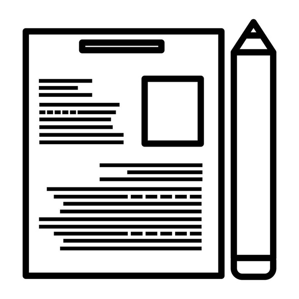 paper document with pencil - Vector, Image