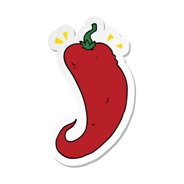 sticker of a cartoon chili pepper - Vector, Image