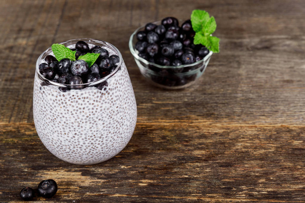 Chia seed pudding with berries - Фото, изображение