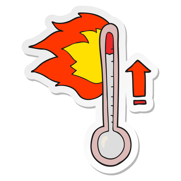 pegatina de una caricatura que sube la temperatura
 - Vector, imagen