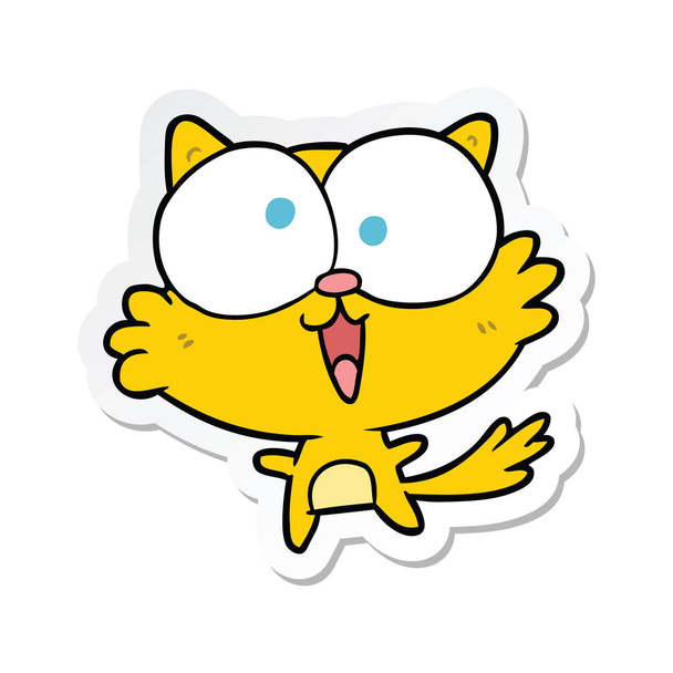 pegatina de un gato de dibujos animados loco
 - Vector, Imagen