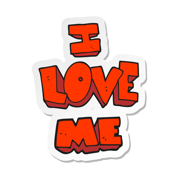 stiker of a i love me cartoon symbol
 - Вектор,изображение
