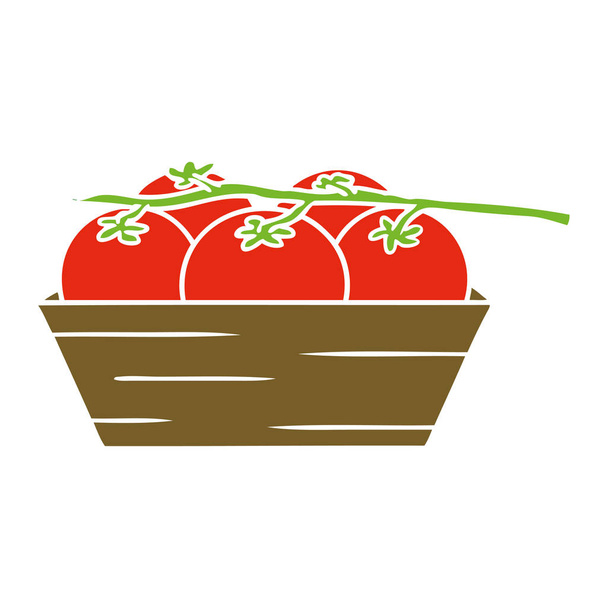 cartoon doodle of a box of tomatoes - Vector, Image