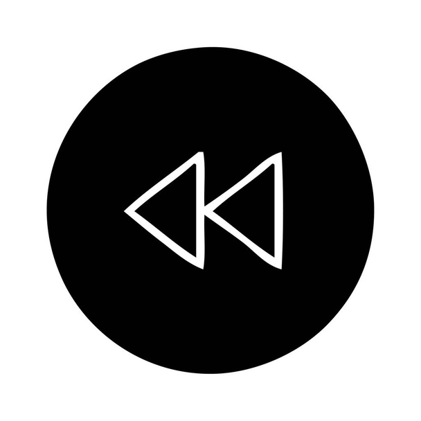 símbolo plano de un botón de rebobinado
 - Vector, imagen