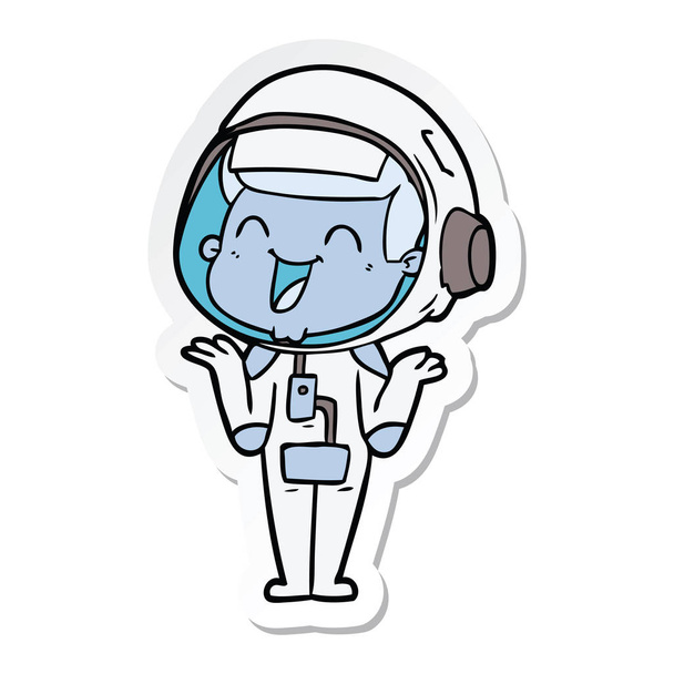 pegatina de un astronauta de dibujos animados feliz
 - Vector, imagen