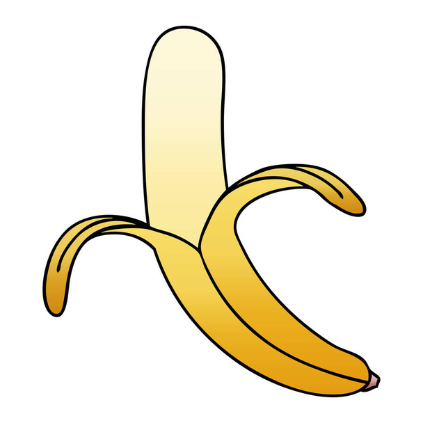 gradient shaded quirky cartoon banana - Vector, Image