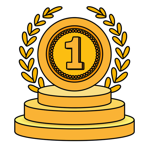 First place medal award - Vector, Image