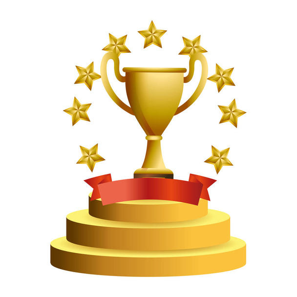 Trophy cup with stars - Vector, Image