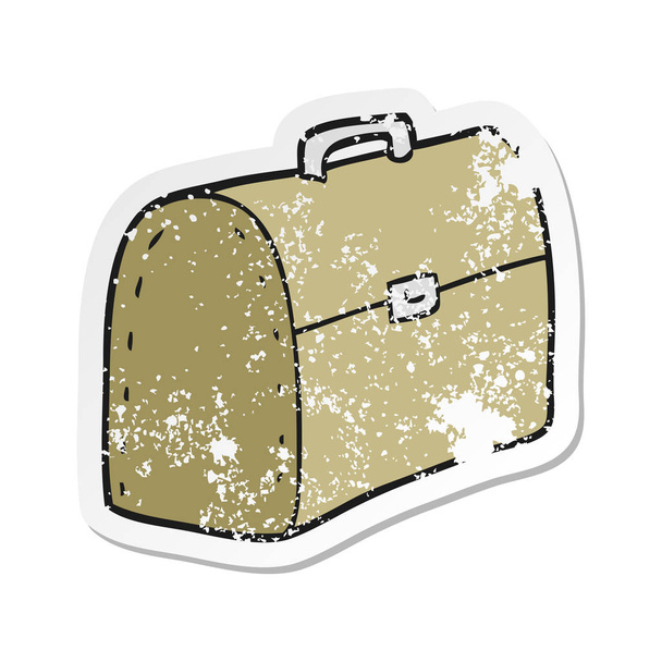 retro distressed sticker of a cartoon bag - Вектор,изображение