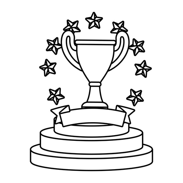 Trofee cup met sterren - Vector, afbeelding