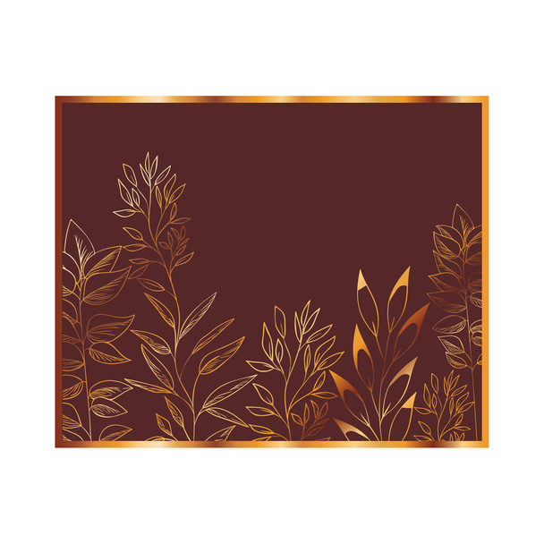 pattern flowers and leafs isolated icon - Wektor, obraz