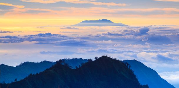 Mountain rage at sunrise, East Java, Indonesia - Photo, Image