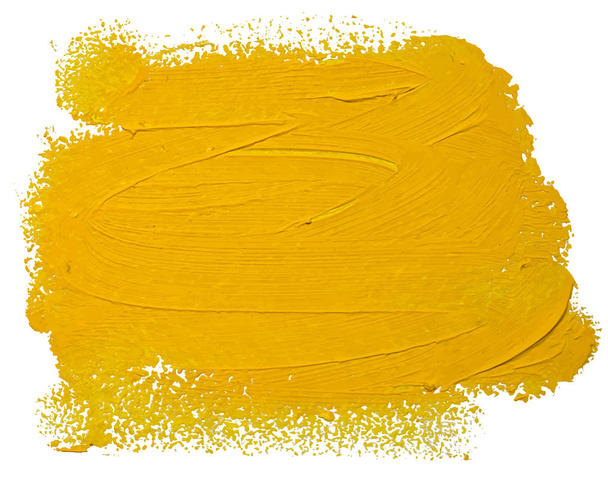 黄色のオイル ブラシ ストローク。抽象的なニス スプラッシュ トレース図形。光沢のあるオイル塗料塗って白い背景、eps10 のベクトル図. - ベクター画像