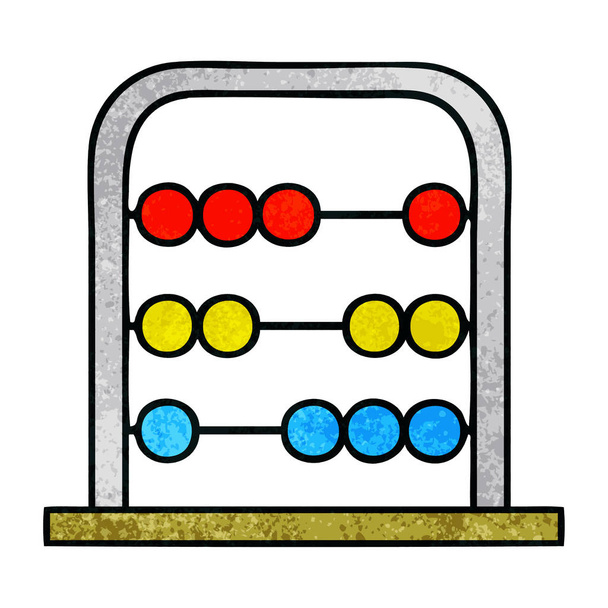 retro grunge texture cartoon of a maths abacus - Vector, Image