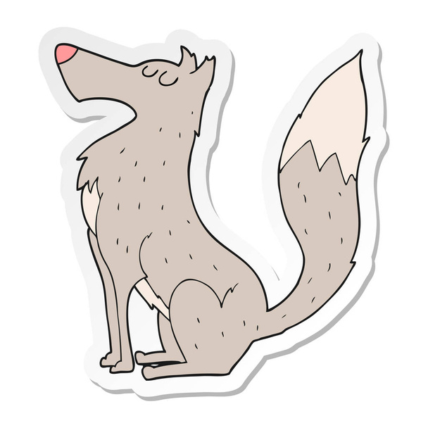 pegatina de un lobo de dibujos animados
 - Vector, imagen