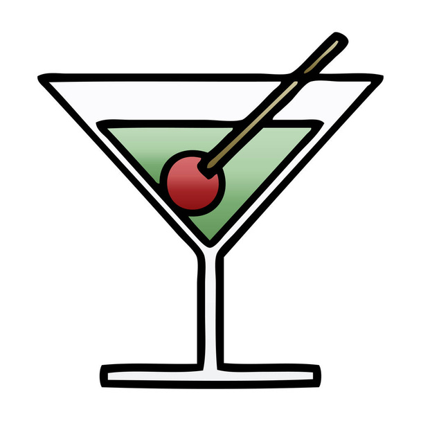 gradient shaded cartoon fancy cocktail - Vector, Image