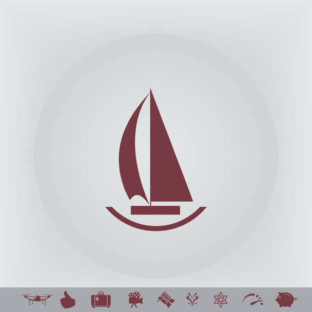Vector sail boat Icon - Vector, Image