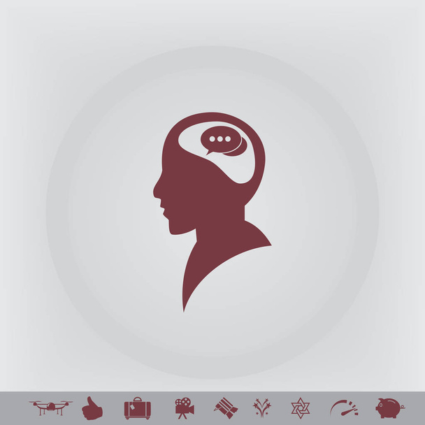 SIlhouette of a head with speech bubble. SIlhouette of a head with speech bubble vector illustration. SIlhouette of a head with speech bubble vector concept - Vector, Image