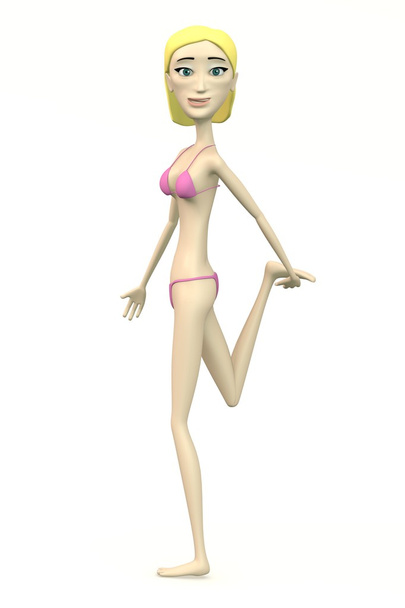 Mayo - bacak germe kadın karakter - Fotoğraf, Görsel