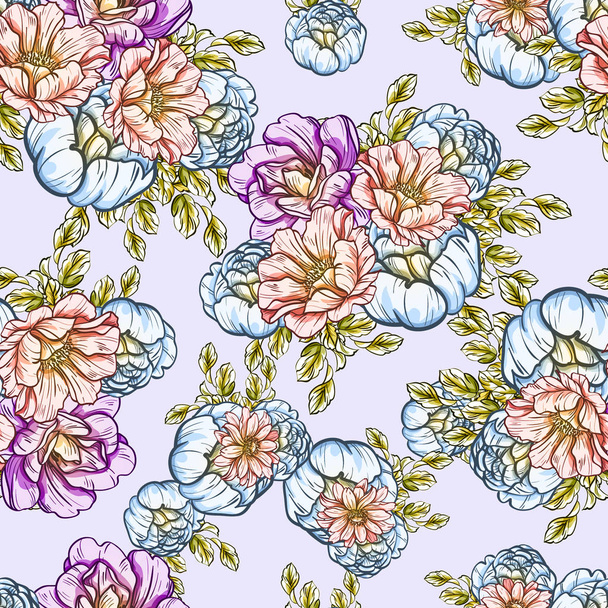 bright flowers pattern background - Vector, Image