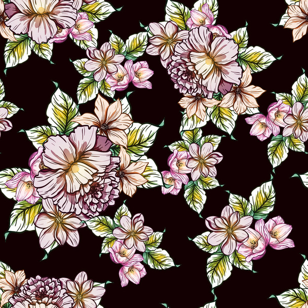 bright flowers pattern background - Vecteur, image