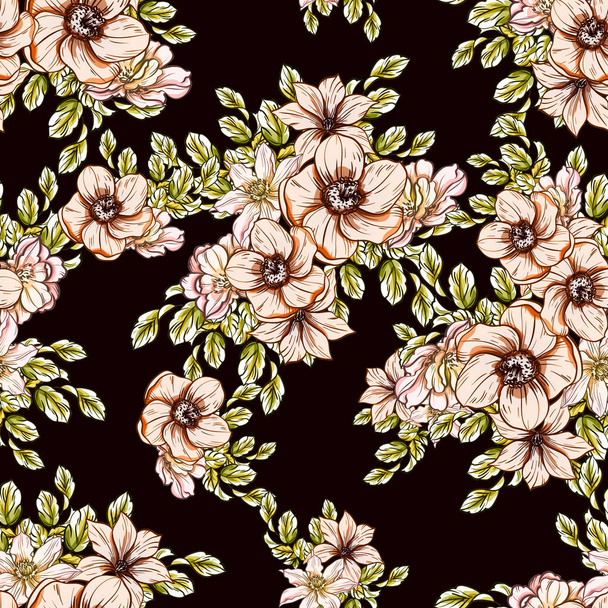 bright flowers pattern background - Vector, imagen