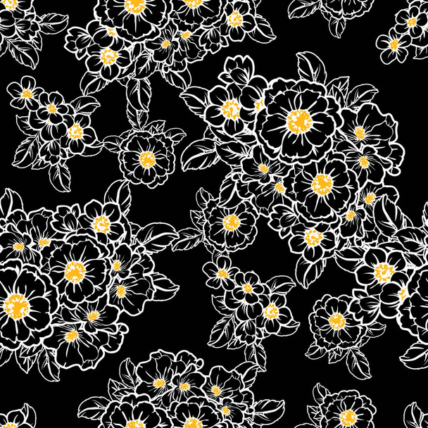 vintage flowers pattern background - Вектор,изображение