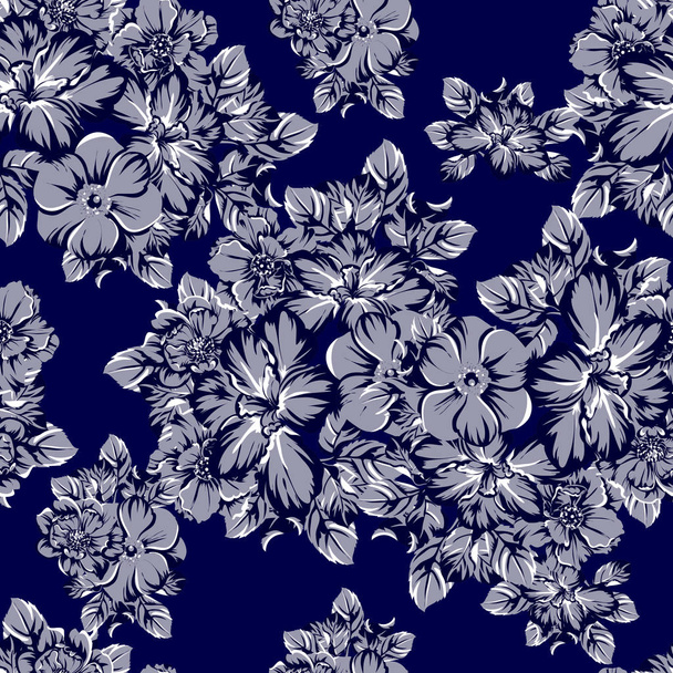 vintage flowers pattern - Vector, imagen
