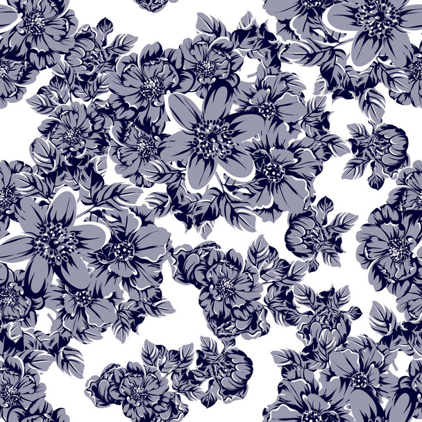 vintage flowers pattern - Vektör, Görsel
