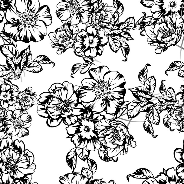 vintage flowers pattern - Vetor, Imagem