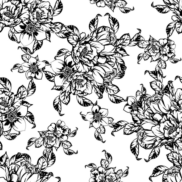 vintage flowers pattern - Vektor, obrázek