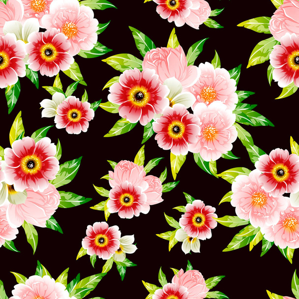 bright flowers pattern - Vector, Imagen