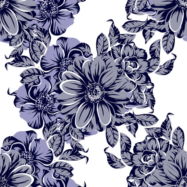 vintage flowers pattern background - ベクター画像